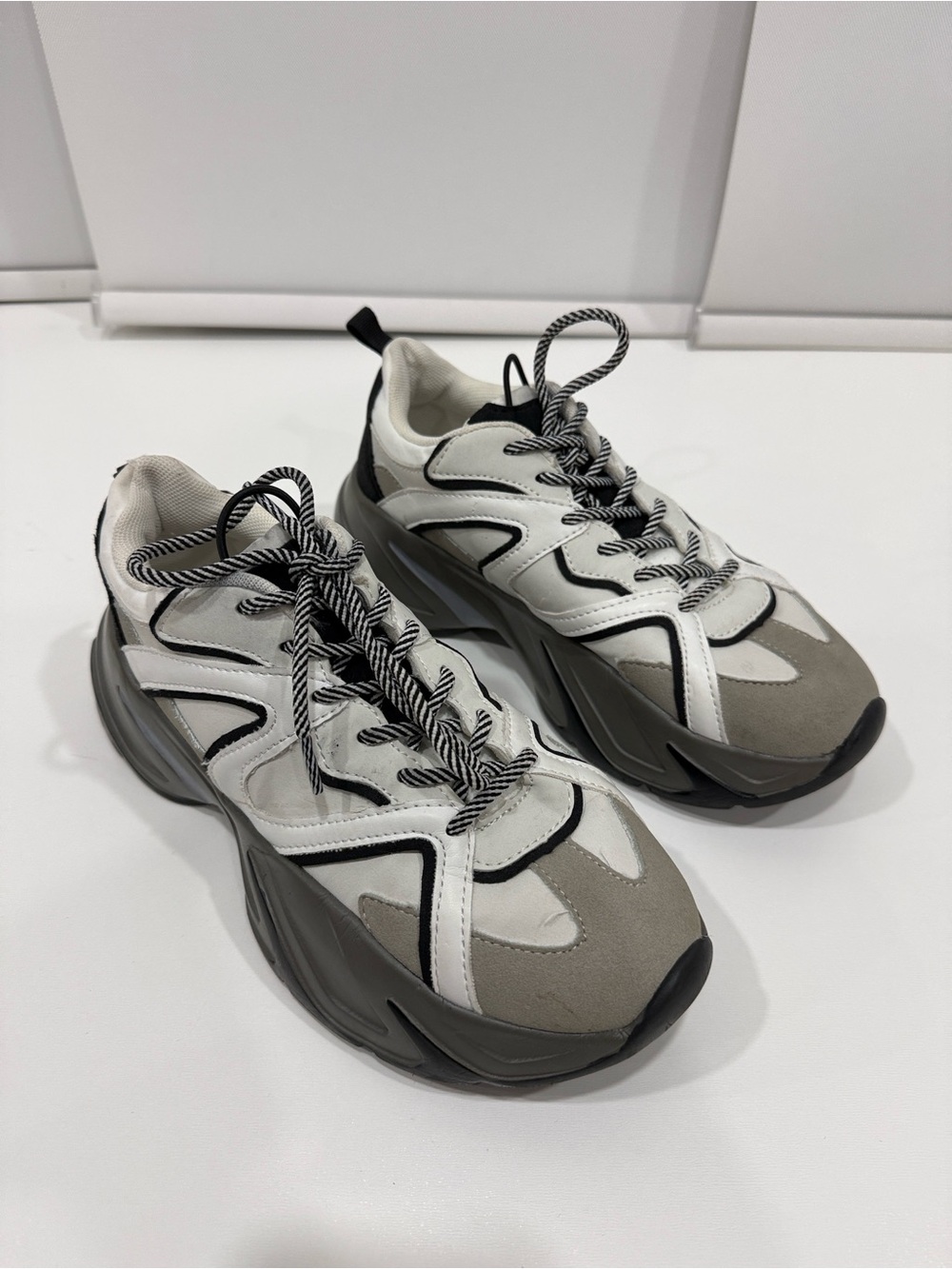 Forever 21 White, Gray & Black Chunky Sneakers